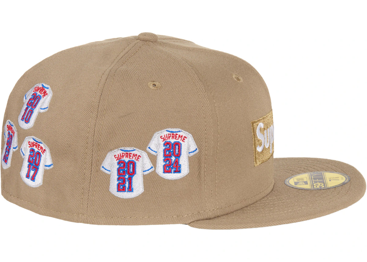 Supreme Jerseys Box Logo New Era Fitted Hat Khaki - vue secondaire B