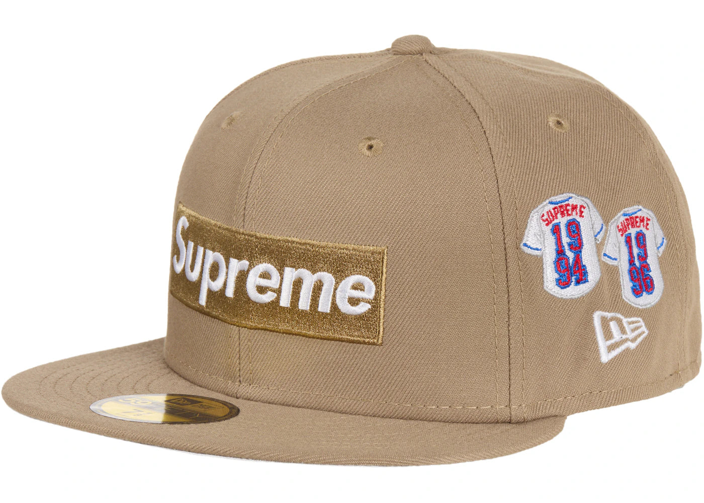 Supreme Jerseys Box Logo New Era Fitted Hat Khaki - vue secondaire A