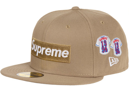Supreme Jerseys Box Logo New Era Fitted Hat Khaki - apparel view 2