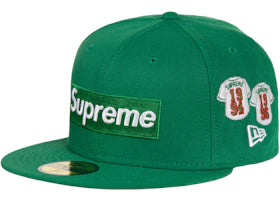 Supreme Jerseys Box Logo New Era Fitted Hat Green - vue 360