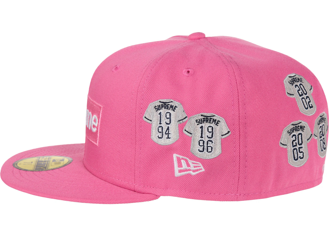 Supreme Jerseys Box Logo New Era Fitted Hat Pink - vue secondaire B