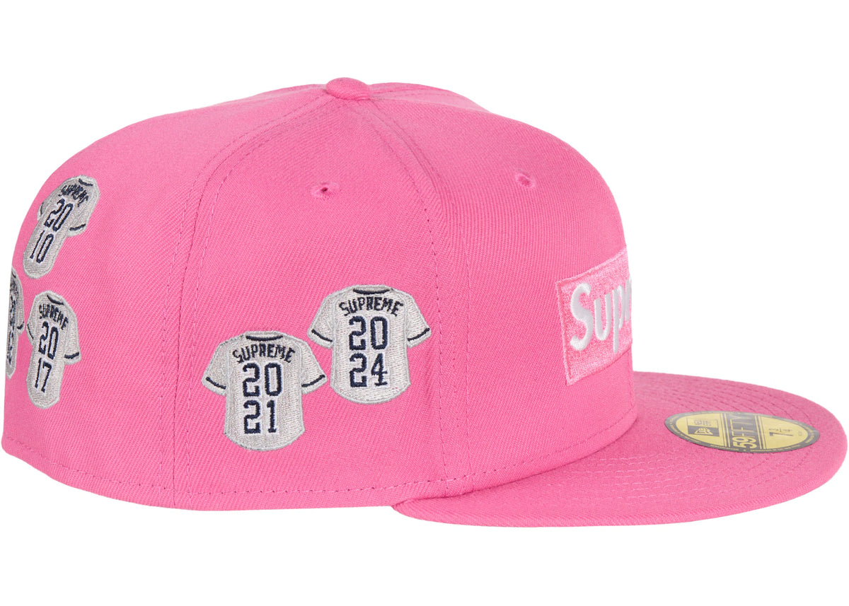 Supreme Jerseys Box Logo New Era Fitted Hat Pink - vue secondaire B