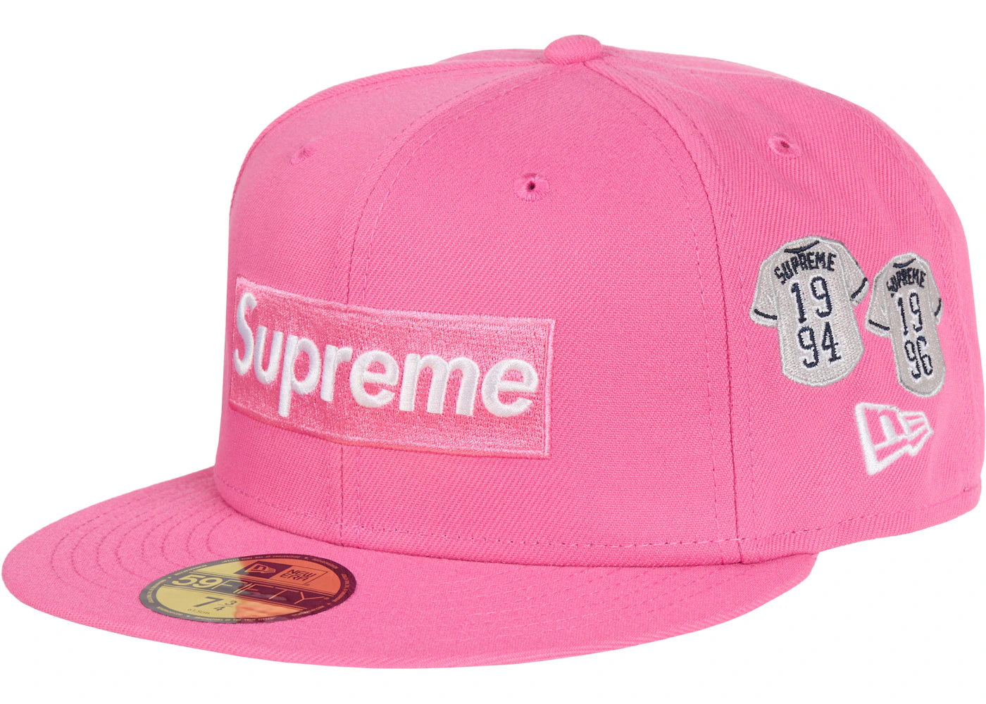 Supreme Jerseys Box Logo New Era Fitted Hat Pink - vue secondaire A