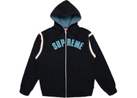 Supreme Jet Sleeve Zip Up Hooded Sweatshirt Black