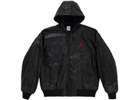 Supreme Jordan Hooded Leather Jacket (SS26) Black