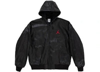 Supreme Jordan Hooded Leather Jacket (SS26) Black