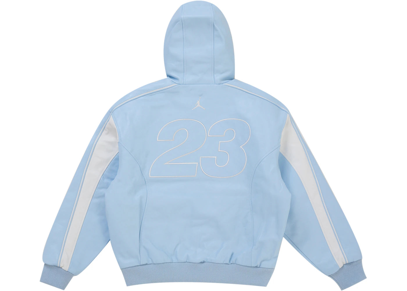 Supreme Jordan Hooded Leather Jacket (SS26) Blue - vue secondaire B