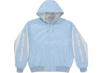 Supreme Jordan Hooded Leather Jacket (SS26) Blue