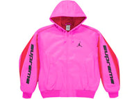 Supreme Jordan Hooded Leather Jacket (SS26) Pink