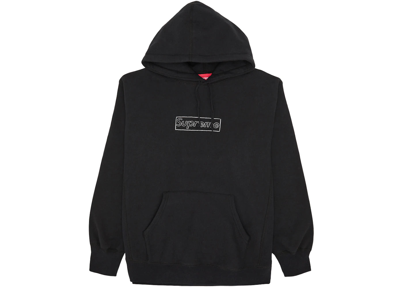 Supreme KAWS Chalk Logo Hooded Sweatshirt Black - vue 360