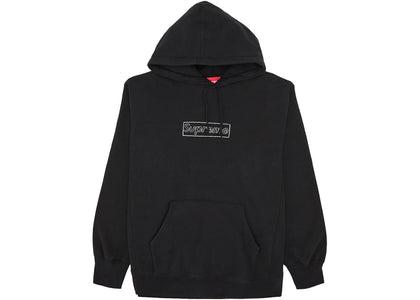 Supreme KAWS Chalk Logo Hooded Sweatshirt Black - authentic Supreme apparel