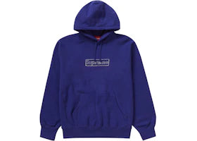 Supreme KAWS Chalk Logo Hooded Sweatshirt Washed Navy - authentic Supreme apparel