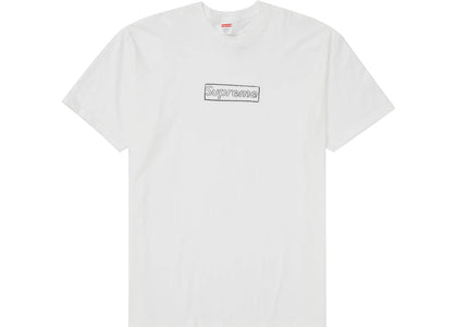 Supreme KAWS Chalk Logo Tee White - authentic Supreme product