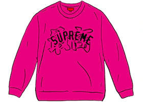 Supreme Kanji Logo Crewneck Fuchsia
