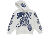 Supreme Knowledge Reigns Kapuzenpullover mit Reißverschluss, Weiß