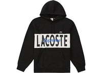 Supreme LACOSTE Logo Panel Hooded Sweatshirt Black