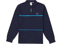 Supreme LACOSTE Pique Zip L/S Polo Navy