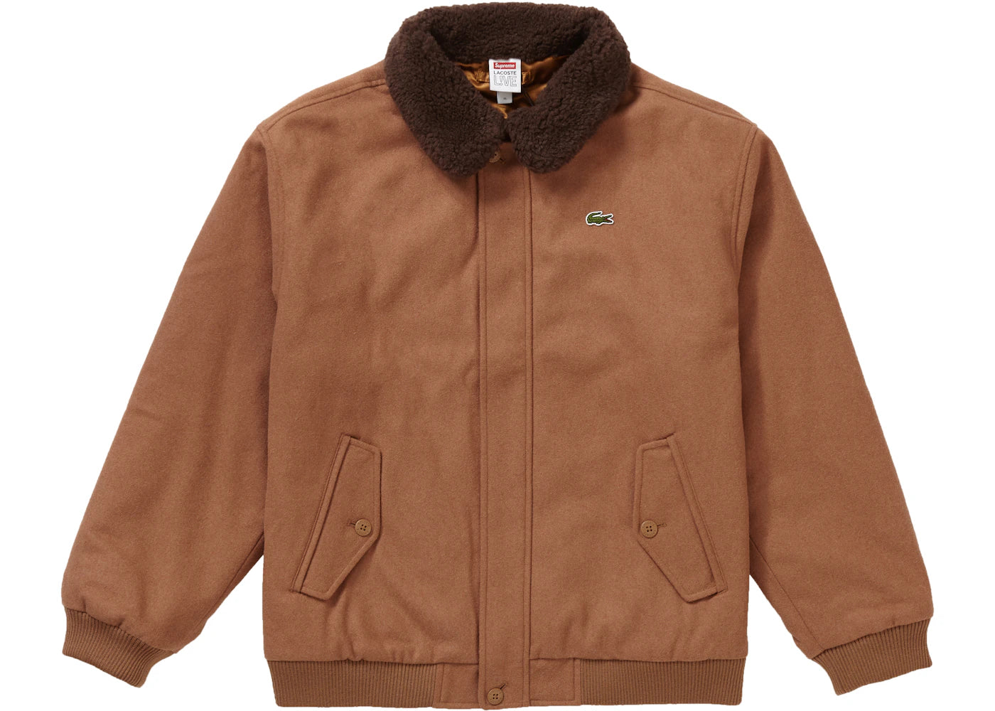 Supreme LACOSTE Wool Bomber Jacket Tan - vue secondaire A