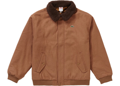 Supreme LACOSTE Wool Bomber Jacket Tan - apparel view 2