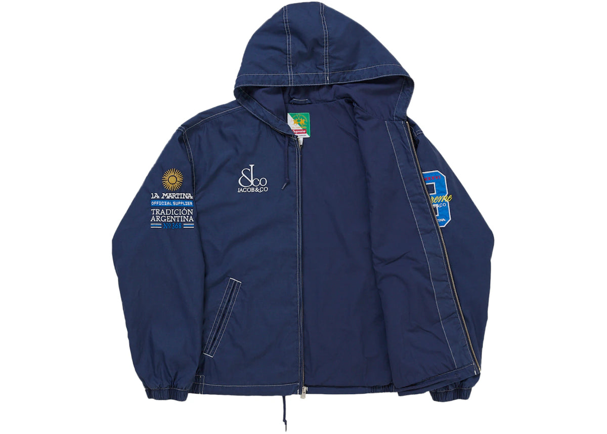Supreme La Martina Lightweight Hooded Jacket Blue - vue secondaire B