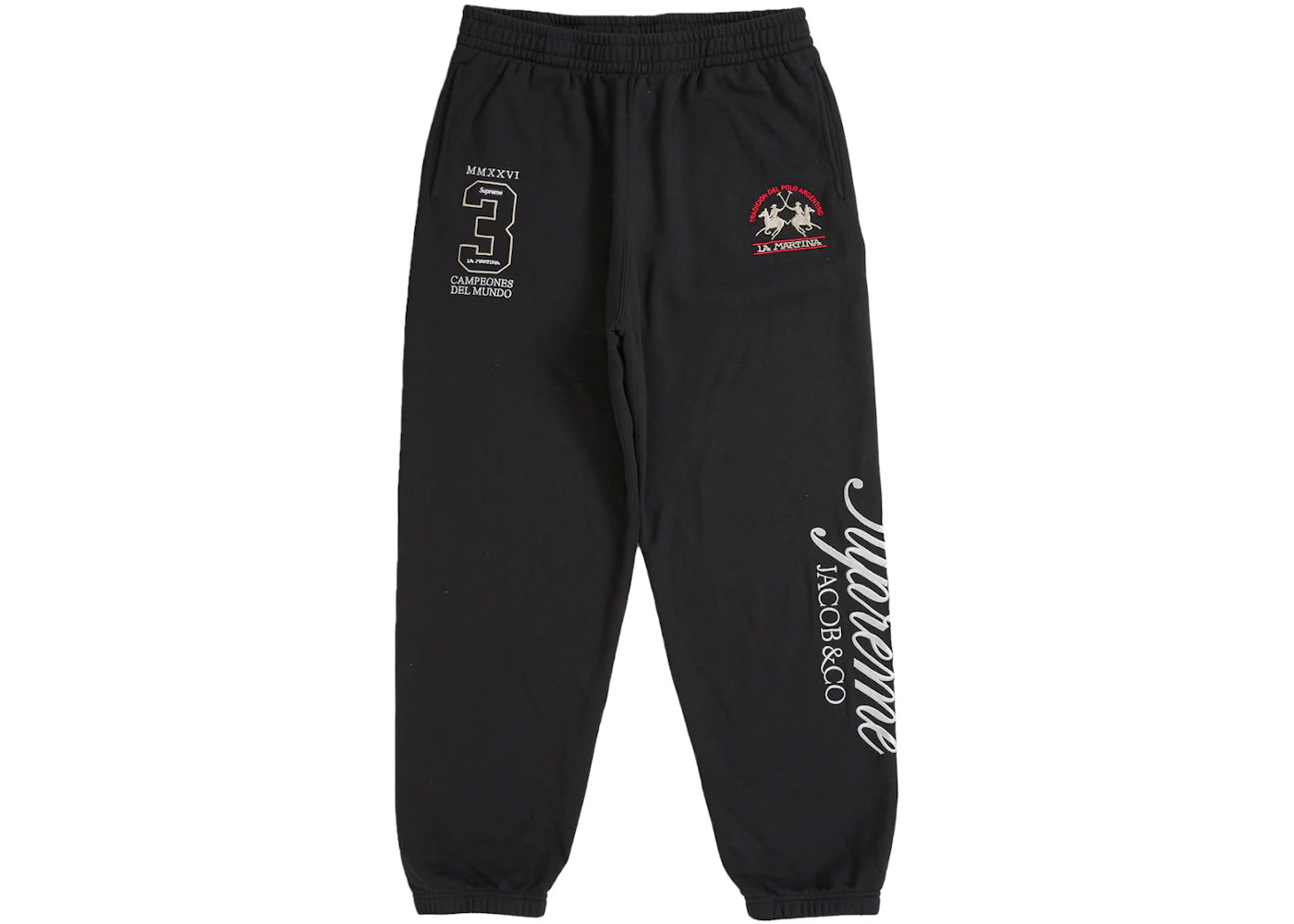 Supreme La Martina Sweatpant Black - vue secondaire A