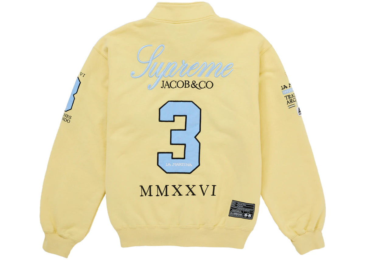 Supreme La Martina Zip Up Sweatshirt Yellow - vue secondaire A
