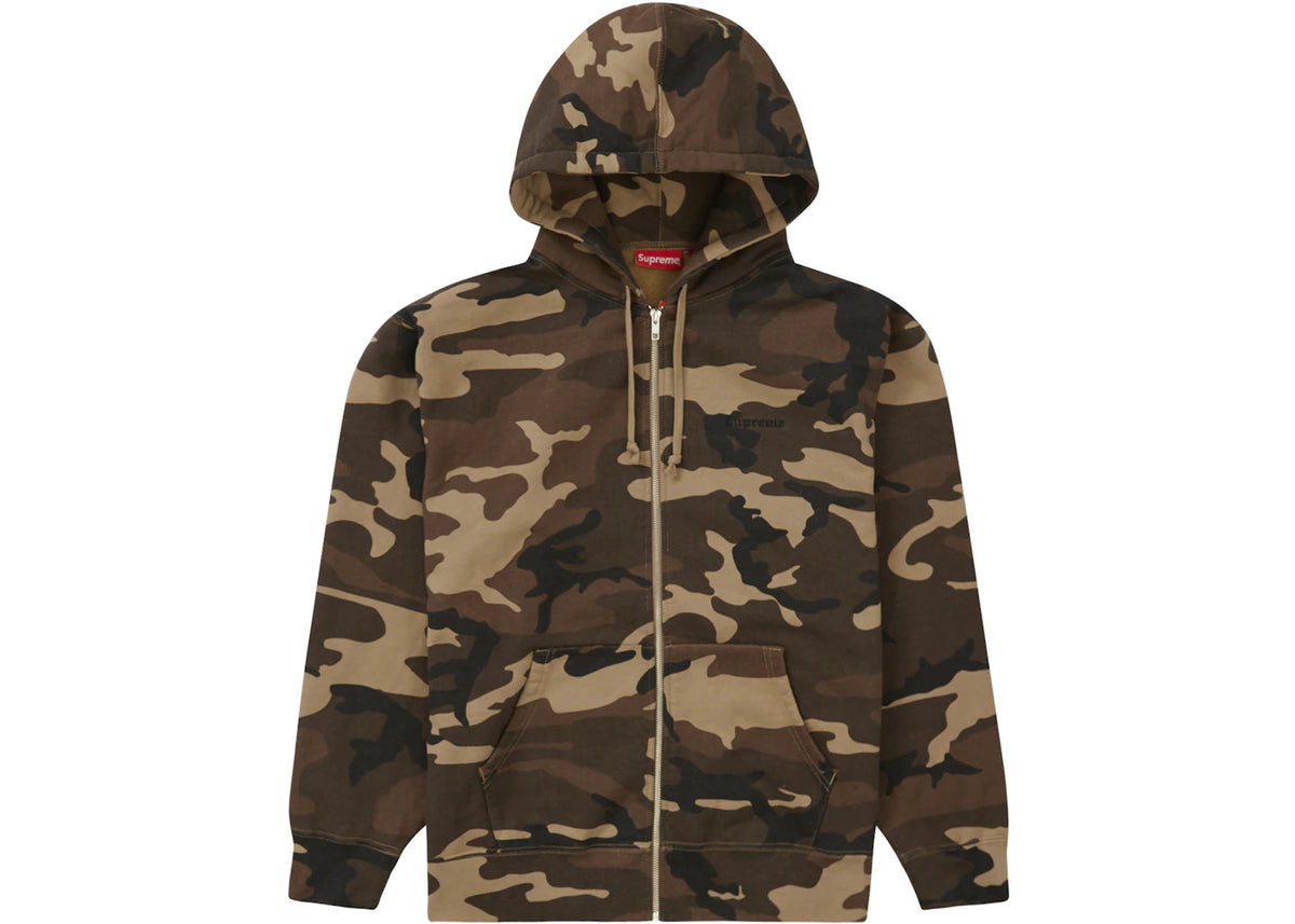 Supreme Lakshmi Zip Up Hooded Sweatshirt Brown Camo - vue secondaire B