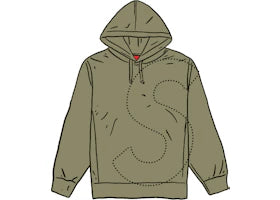 Supreme Laser Cut S Logo Hooded Sweatshirt Light Olive - vue 360