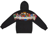 Supreme Last Supper Embroidered Zip Up Hooded Sweater Black