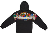 Supreme Last Supper Embroidered Zip Up Hooded Sweater Black
