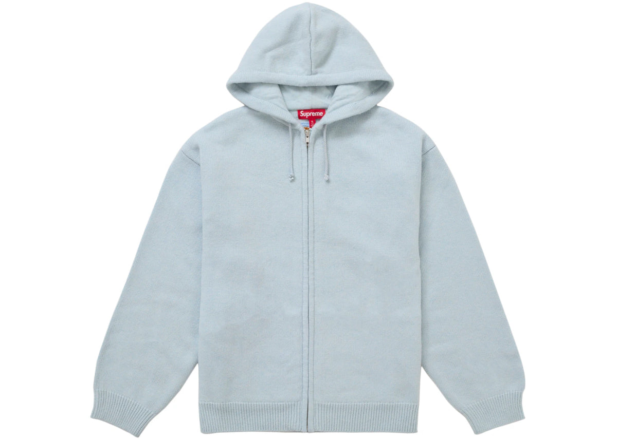 Supreme Last Supper Embroidered Zip Up Hooded Sweater Light Blue - vue secondaire B