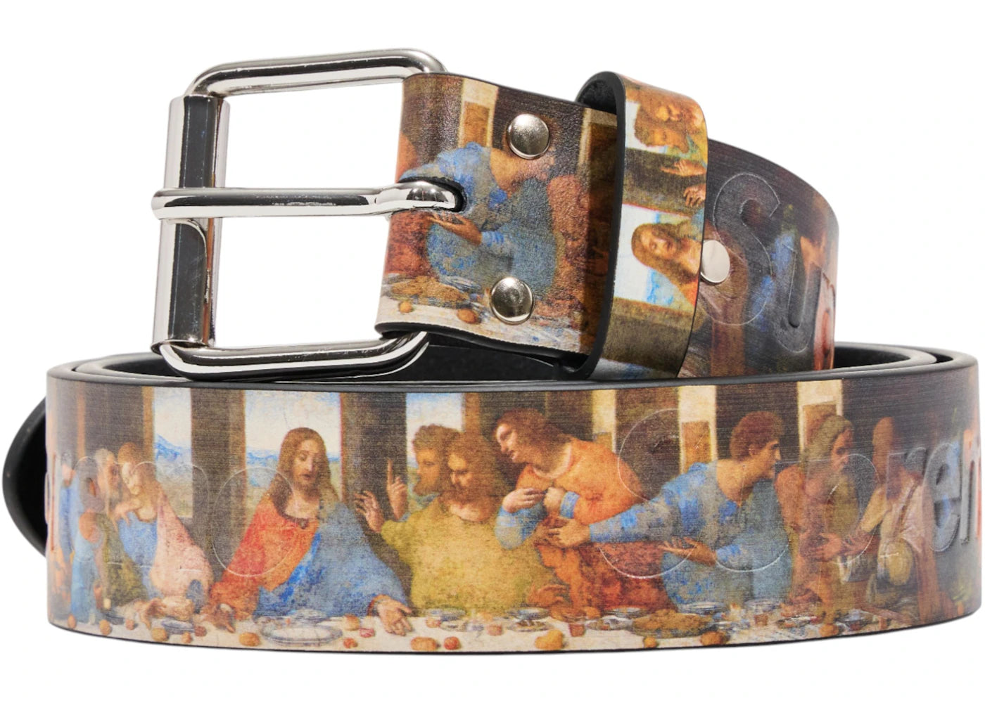 Supreme Last Supper Leather Belt Multicolor