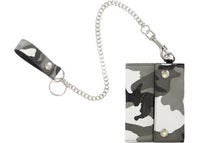 Supreme Leather Chain Wallet Snow Camo