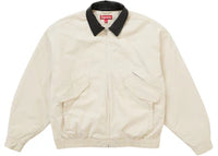 Supreme Leather Collar Utility Jacket FW24 Stone