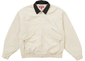 Supreme Leather Collar Utility Jacket FW24 Stone