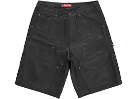Supreme Leather Double Knee Painter Short Black