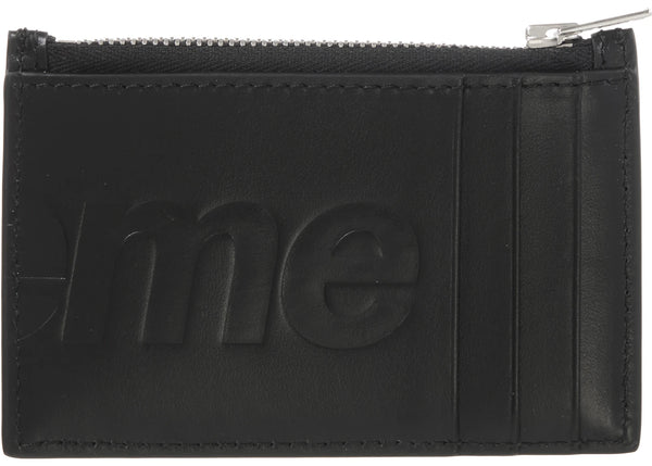 Supreme Leather Zip Card Holder Black