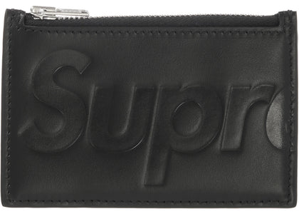 Supreme Leather Zip Card Holder Black - authentic Supreme product