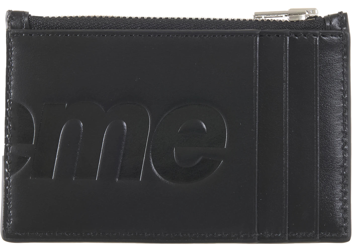 Supreme Leather Zip Card Holder (FW25) Black - vue secondaire B