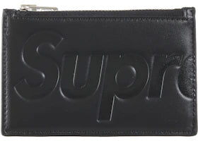 Supreme Leather Zip Card Holder (FW25) Black - vue 360