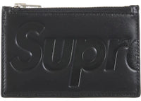 Supreme Leather Zip Card Holder (FW25) Black