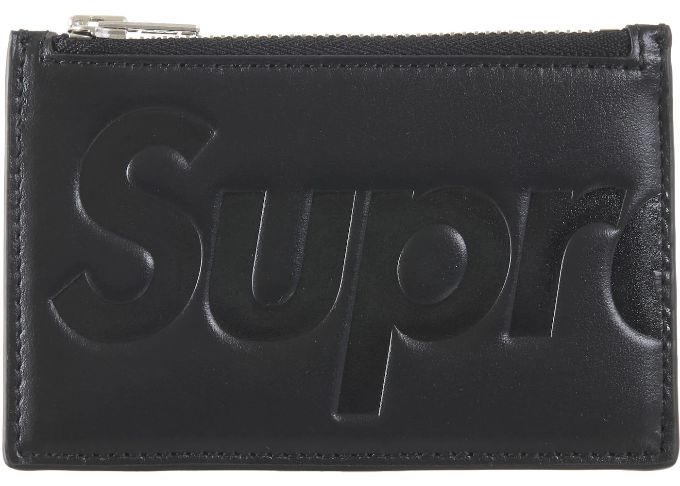 Supreme Leather Zip Card Holder (FW25) Black - vue secondaire A