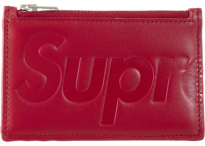 Supreme Leather Zip Card Holder (FW25) Red - authentic Supreme product