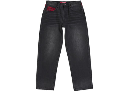 Supreme Leopard Faux Fur Loose Fit Jean Washed Black - product view 2