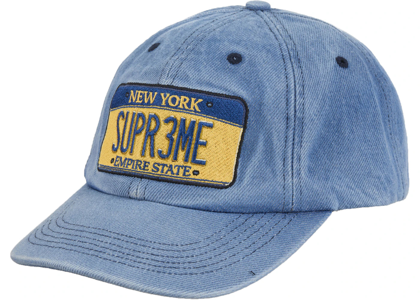 Supreme License Plate 6-Panel (FW25) Denim