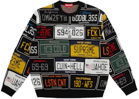 Supreme License Plate Sweater Black