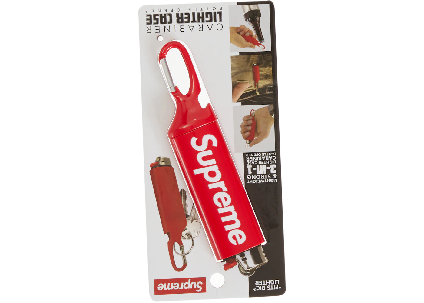 Supreme Lighter Case Carabiner Red - vue secondaire B