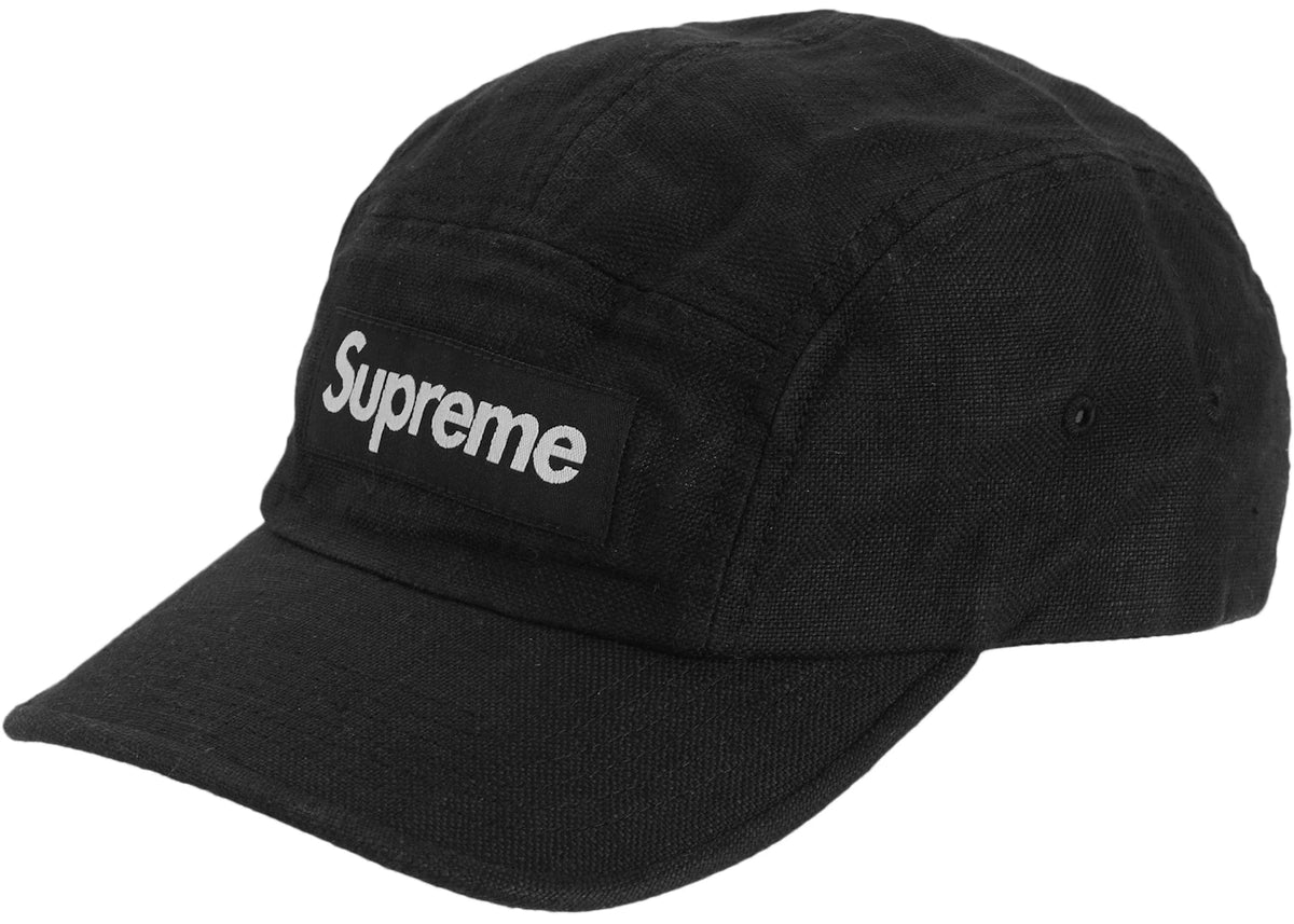 Supreme Linen Fitted Camp Cap Black - vue 360