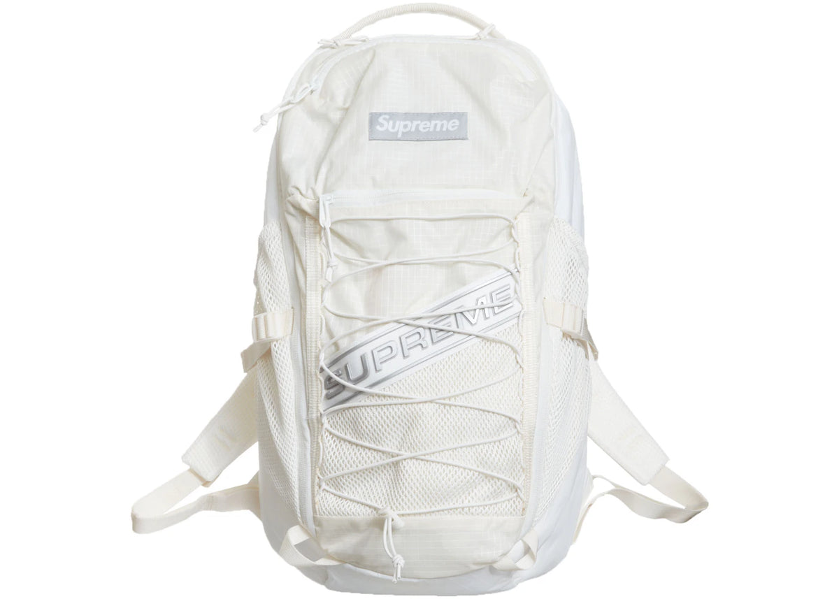 Supreme Logo Backpack White - vue 360