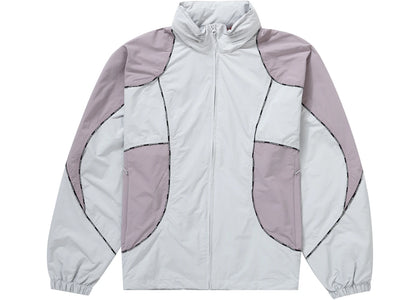 Supreme Logo Piping Hooded Track Jacket Grey - apparel view 2
